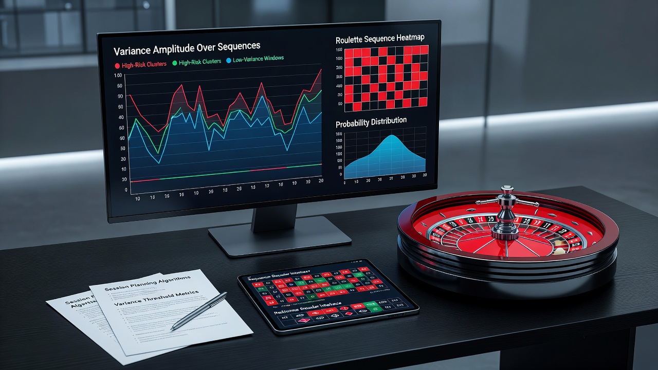 Statistical charts displaying roulette sequence variance trends over multiple sessions
