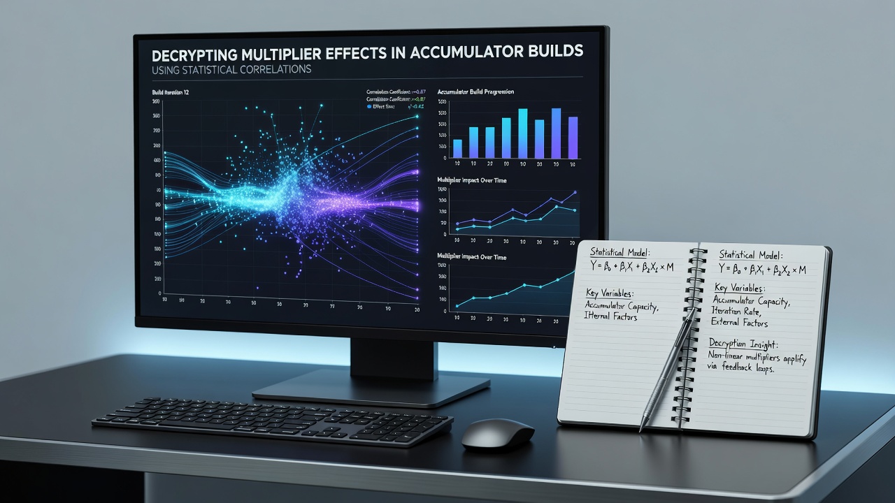 Data visualization of accumulator multiplier adjustments based on correlation matrices