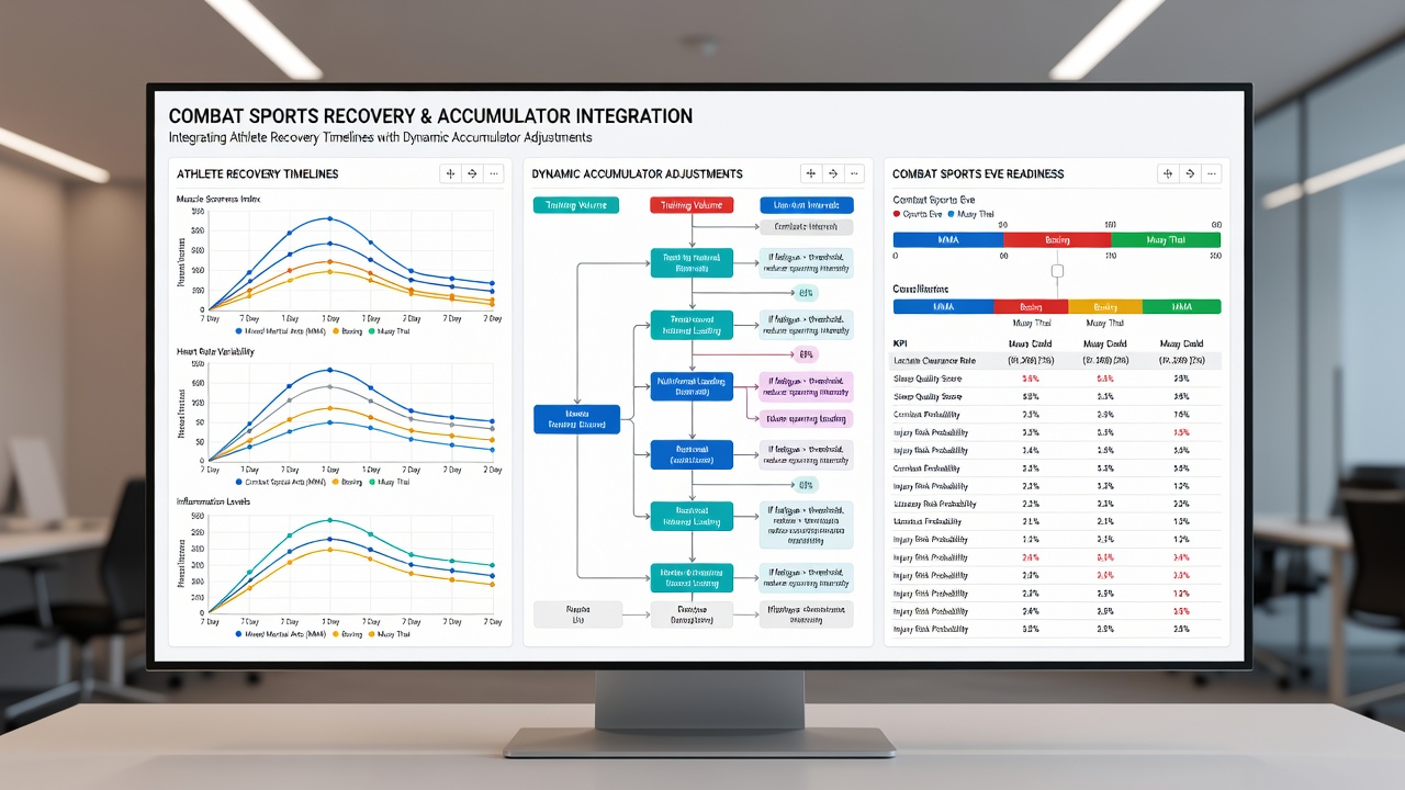 Data dashboards displaying athlete recovery metrics used for live accumulator updates