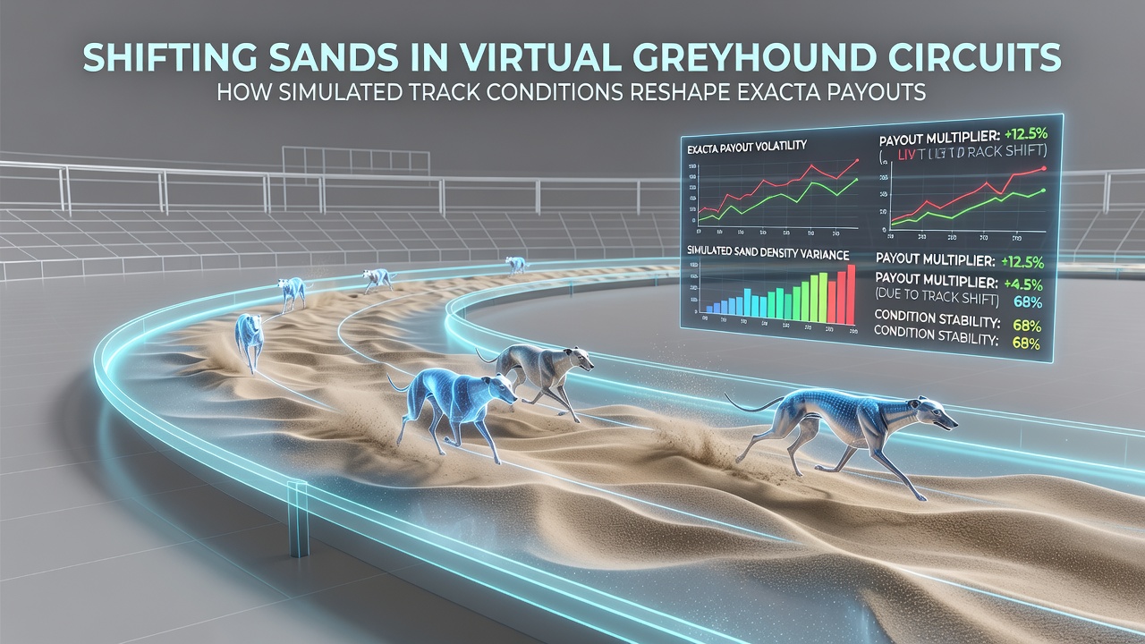Data visualization of exacta payout fluctuations linked to simulated sand moisture levels