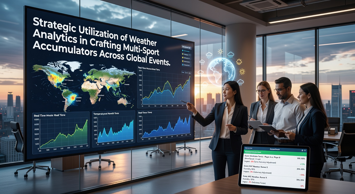 Weather analytics dashboard displaying global event forecasts overlaid with sports schedules