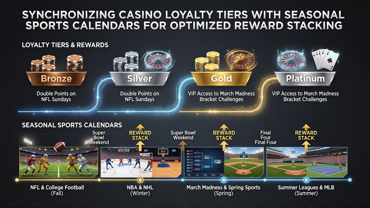 Sports betting terminals and casino floor activity during a synchronized loyalty promotion period
