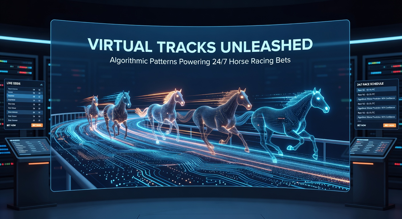 Close-up of algorithmic code generating virtual horse race results on a digital dashboard