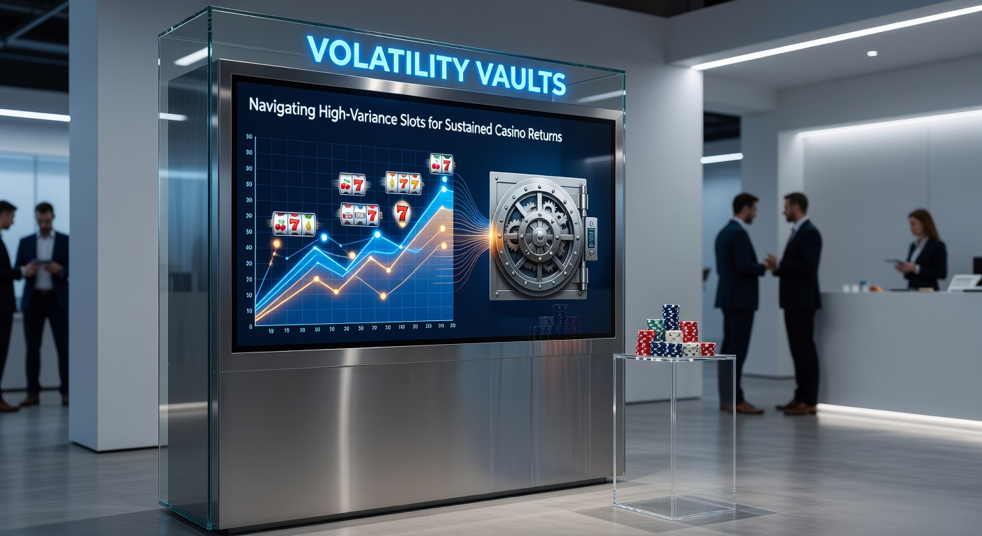 Player at a casino slot bank, intently watching high-volatility reels spin with bonus meters building toward a potential jackpot payout